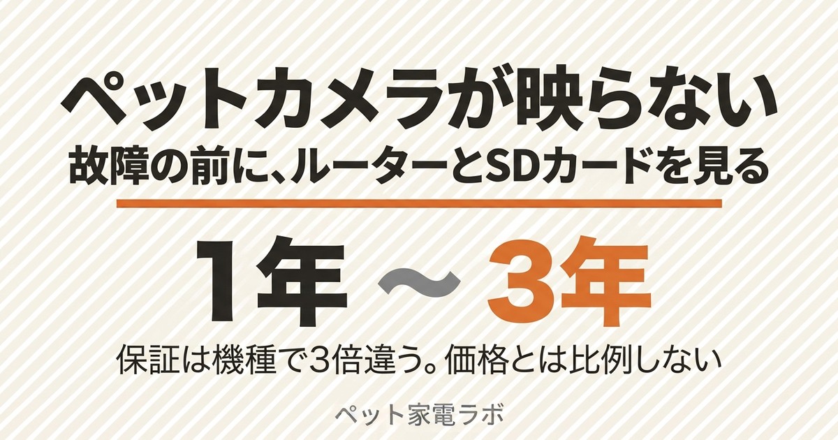 ペットカメラが映らない｜故障の前に見る5つと、保証が3倍違う話【2026】